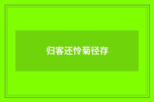 归客还怜菊径存