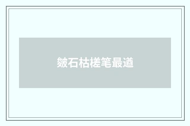 皴石枯槎笔最遒