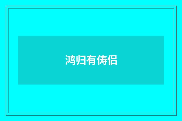 鸿归有俦侣