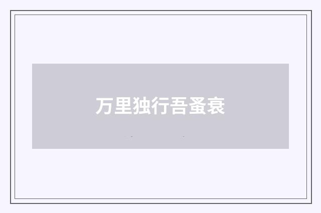 万里独行吾蚤衰
