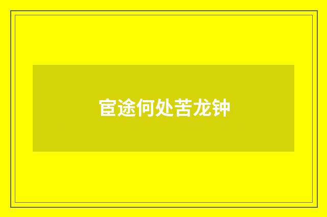 宦途何处苦龙钟