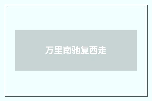 万里南驰复西走