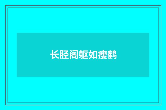 长胫阁躯如瘦鹤