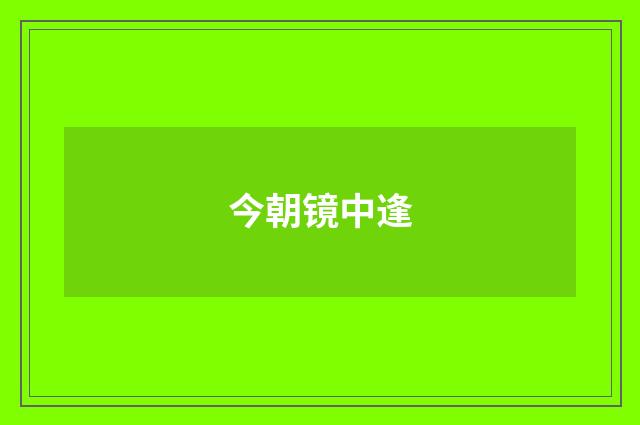 今朝镜中逢
