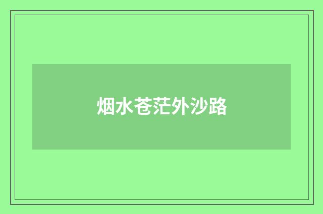 烟水苍茫外沙路