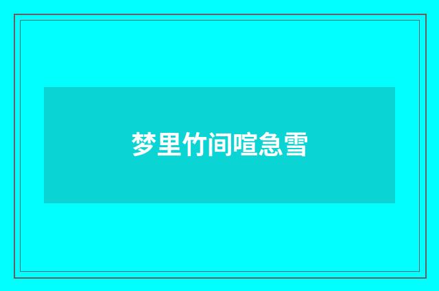 梦里竹间喧急雪