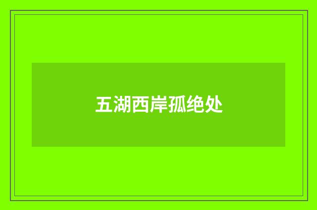 五湖西岸孤绝处