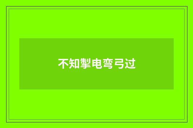 不知掣电弯弓过