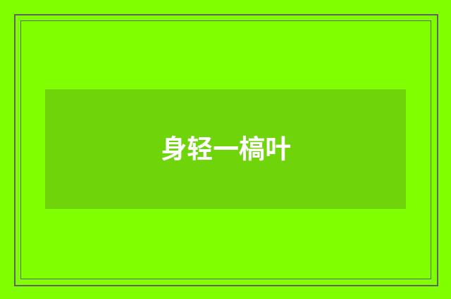 身轻一槁叶