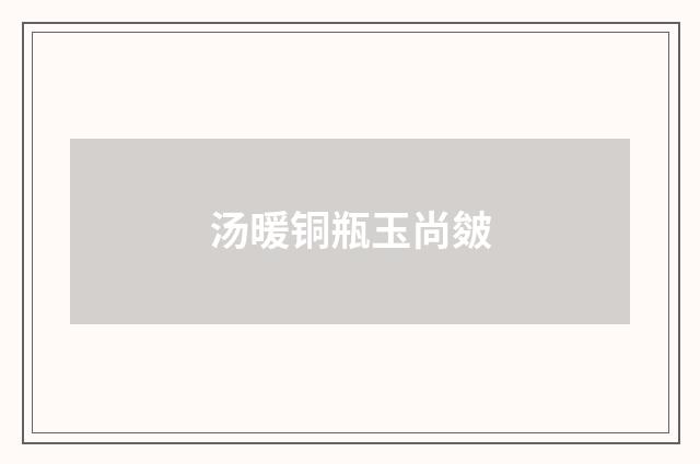 汤暖铜瓶玉尚皴