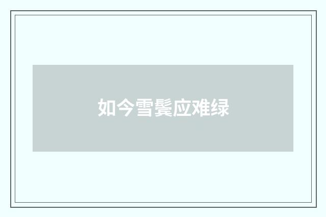 如今雪鬓应难绿