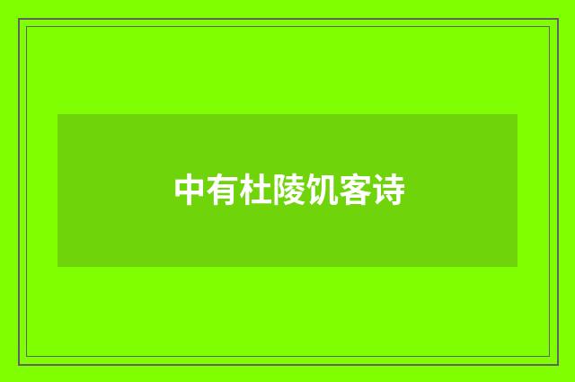 中有杜陵饥客诗