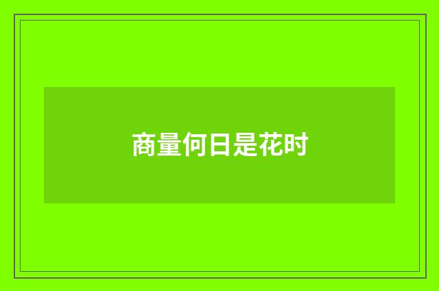 商量何日是花时