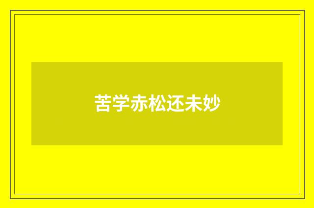 苦学赤松还未妙