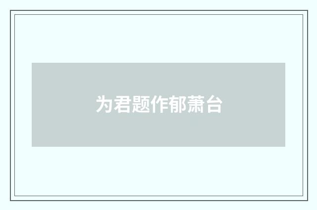 为君题作郁萧台