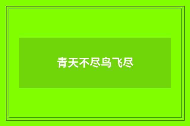 青天不尽鸟飞尽