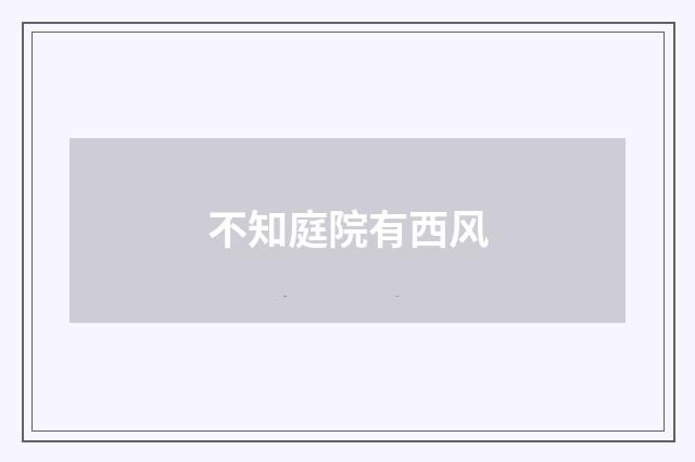 不知庭院有西风