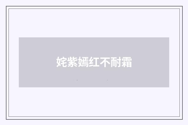 姹紫嫣红不耐霜