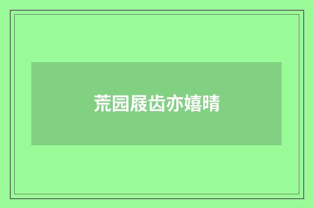 荒园屐齿亦嬉晴