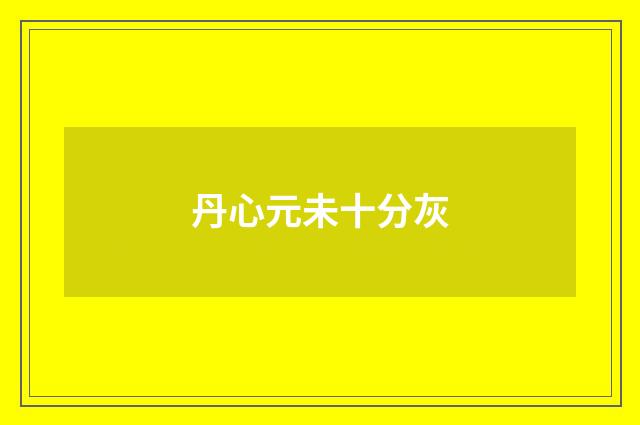 丹心元未十分灰