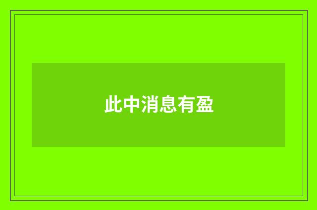 此中消息有盈