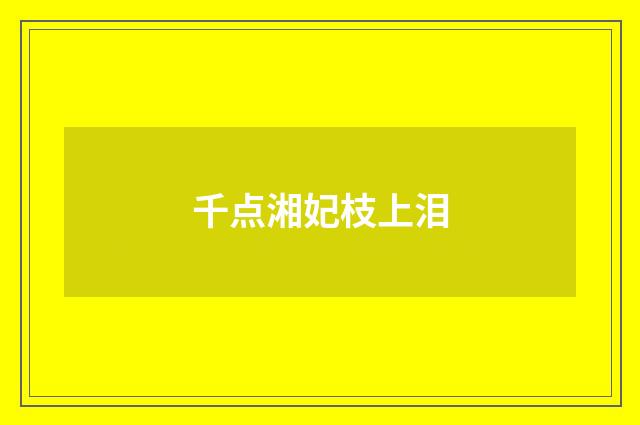 千点湘妃枝上泪