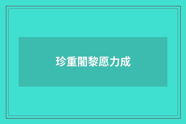 珍重闍黎愿力成