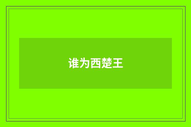 谁为西楚王