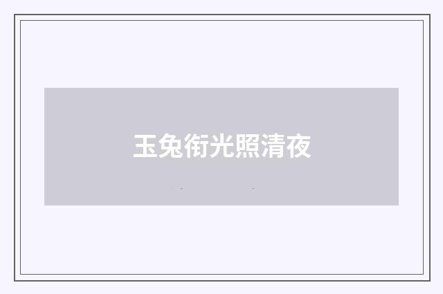 玉兔衔光照清夜