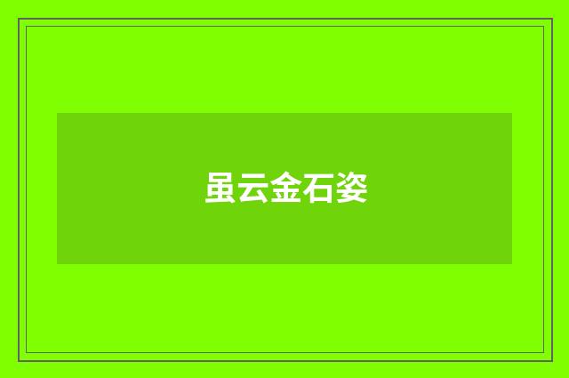 虽云金石姿