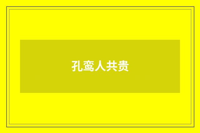 孔鸾人共贵