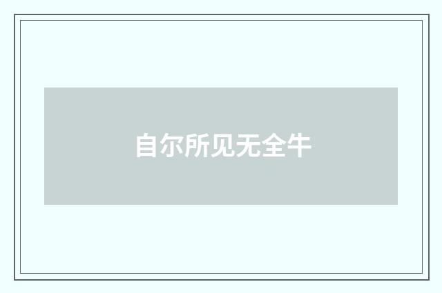 自尔所见无全牛