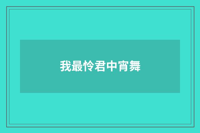 我最怜君中宵舞
