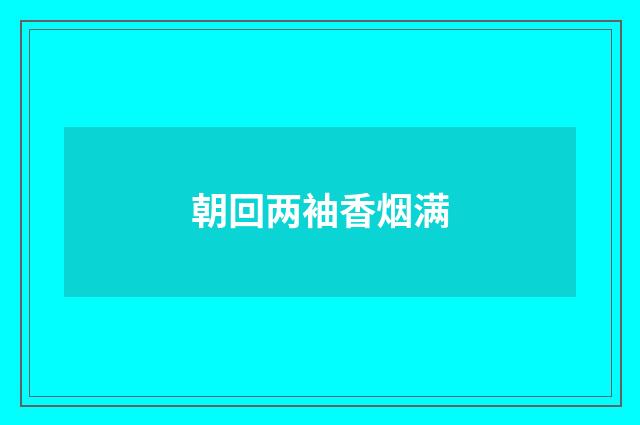 朝回两袖香烟满