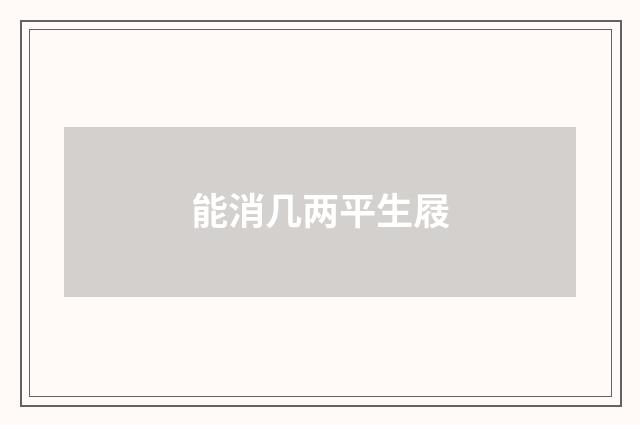 能消几两平生屐