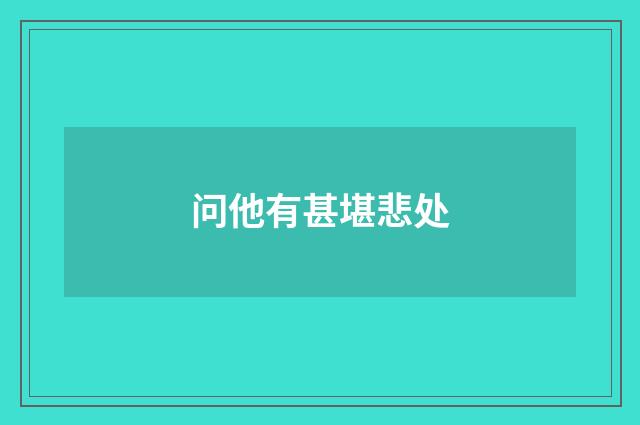 问他有甚堪悲处
