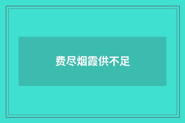 费尽烟霞供不足