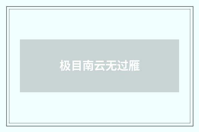 极目南云无过雁