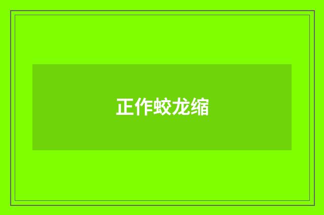 正作蛟龙缩