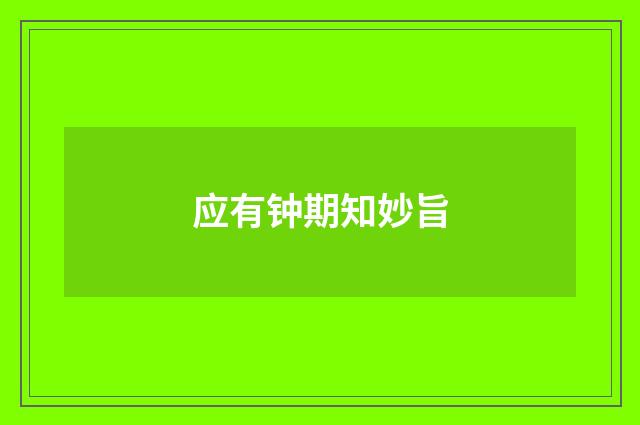 应有钟期知妙旨