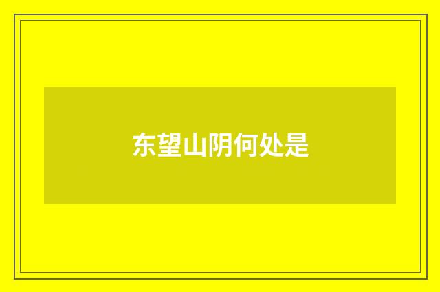 东望山阴何处是