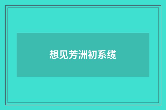 想见芳洲初系缆