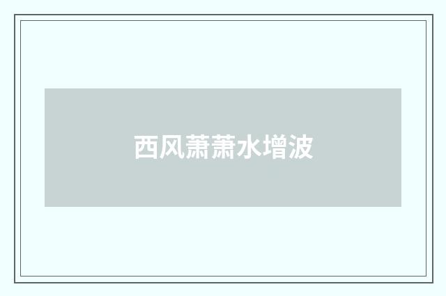 西风萧萧水增波