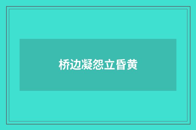 桥边凝怨立昏黄