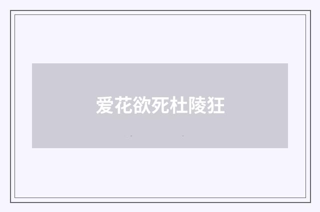 爱花欲死杜陵狂