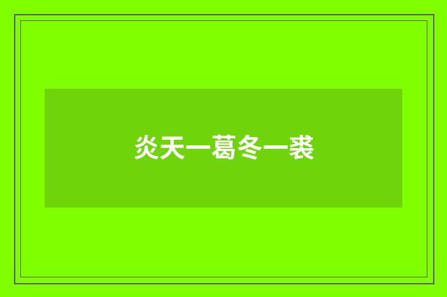 炎天一葛冬一裘