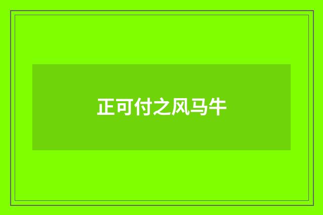 正可付之风马牛
