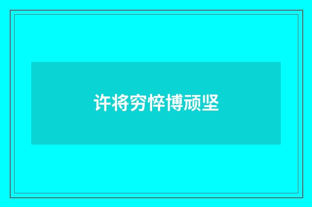 许将穷悴博顽坚