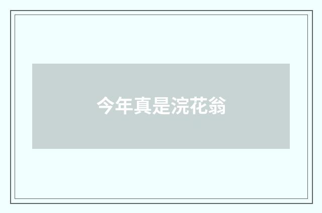 今年真是浣花翁