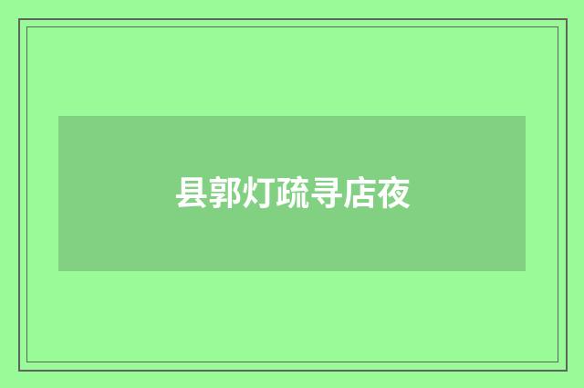 县郭灯疏寻店夜
